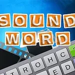 Bilde med teksten 1 Sound 1 Word i blokkbokstaver med bilderammer og et tastaturmotiv i bakgrunnen
