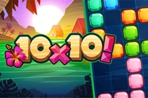 Fargerikt puslespill med blokker og tekst 10x10!