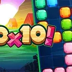 Fargerikt puslespill med blokker og tekst 10x10!
