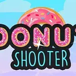 Tittelen DONUT SHOOTER med ordet DONUT dekorert som rosa smultringer med strøssel