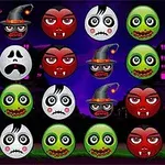 Vampyr- og zombieinspirerte ansikter er arrangert i et rutenett foran en mørk, skummel bakgrunn med kirkegårdselementer