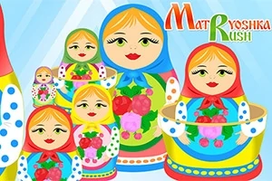 Flere fargerike matryoshka-dukker i forskjellige størrelser med blomsterdekor