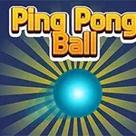 En blå kule er plassert mellom en gul og en rød stav, med teksten Ping Pong Ball øverst mot en strålende bakgrunn